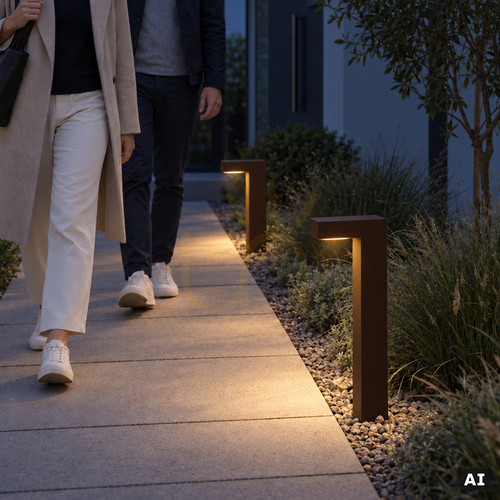 Prüfen Pollerleuchte NORLYS Asker 1310CS Cortenstahl-Optik LED 7,2 W 3000 K 55 cm