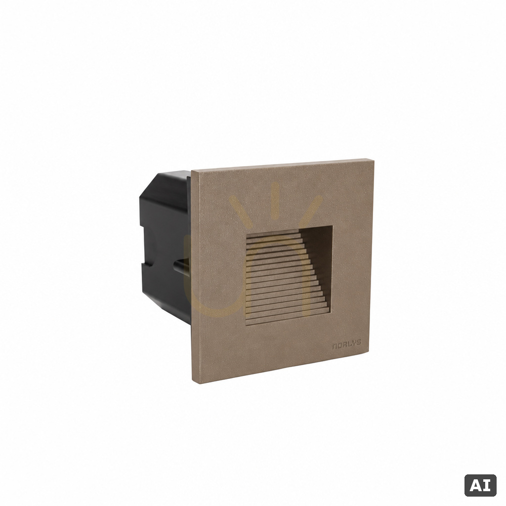 Namsos Mini 1359GB LED Recessed Wall Light, Beige Grey RAL 7006, NORLYS