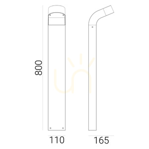 LED-Leuchtenpoller NORLYS Molde 1901CG 80 cm, Zementgrau small 2