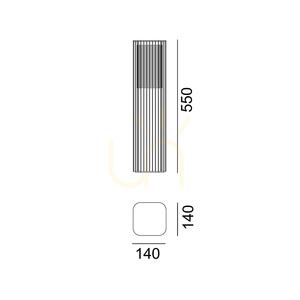 NORLYS Astrid 2206AL LED-Poller, Hellgrau RAL 9006, 10,6 W 4000 K, 55 cm, TRIAC-dimmbar small 2