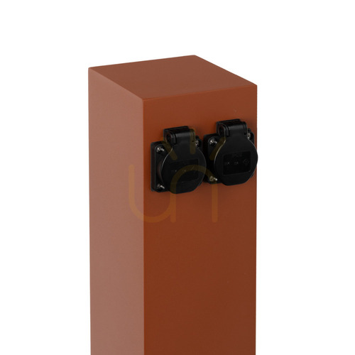 Prüfen NORLYS Energy Distributor 2901CB Gartensteckdosensäule, 2 Steckdosen 16 A Typ E, 25 cm, kupferbraun RAL 8004