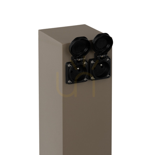 Prüfen NORLYS Energy Distributor 2901GB Gartensteckdosensäule, 2 Steckdosen 16 A Typ E, 25 cm, beigegrau RAL 7006
