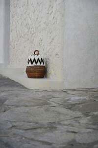 Aufbewahrungskorb mit Deckel BAZAR BIZAR Little Bay S aus Bananenblatt, naturweiß, 40 cm small 1