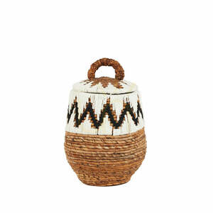 Aufbewahrungskorb mit Deckel BAZAR BIZAR Little Bay S aus Bananenblatt, naturweiß, 40 cm small 0