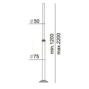 Norlys Lamppost 3011CB Teleskopmast, Kupferbraun RAL 8004, 120–220 cm, Ø50 mm small 1