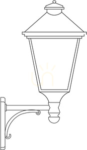Mastleuchte NORLYS London 4020BD Goldpatina – klassische Laterne am Ausleger, E27 small 0