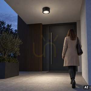 LED-Außendeckenleuchte Sol 4058BL Ø20 cm, 19,3 W, 4000 K, DALI-2, schwarz, NORLYS small 1