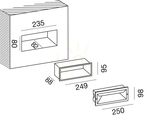 Prüfen GES351 Silver Gea Luce Treppenbeleuchtung, IP65