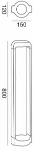 Gea Luce GES452 Wegeleuchte, Anthrazit, 80 cm, LED 13 W, 1200 lm, 4000 K, IP65, Netzteil enthalten small 1