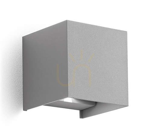 Prüfen LED-Außenwandleuchte GES862C 2×5 W in Aluminiumgrau, Gea Luce, IP54