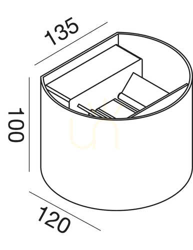 Prüfen GES872C Silberne Wandleuchte „Gea Luce“ für den Außenbereich, IP54