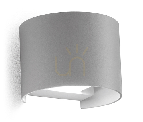 Prüfen GES872C Silberne Wandleuchte „Gea Luce“ für den Außenbereich, IP54