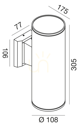 Prüfen GES1008 Rostfarbene Gea Luce Außenwandleuchte, IP65