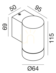 Gea Luce GES1061 Außenwandleuchte, anthrazitgrau, GU10, IP54 small 1