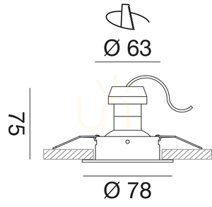 GFA222 Einbauleuchte, schwarz, Gea Luce small 1