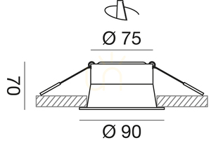 GFA1000C Einbauleuchte, Weiß, Gea Luce small 2