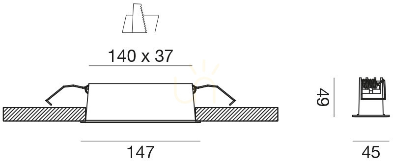 Aussicht 5-flammige Einbauleuchte GFA1120N Gea Luce, weiß, LED 10 W 5-flammige Einbauleuchte GFA1120N Gea Luce, weiß, LED 10 W