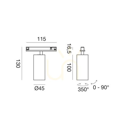 Prüfen Gea Luce GFA1815 LED-Schienenstrahler Champagner 10 W 48 V
