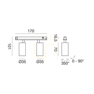 Gea Luce GFA1820 LED-Schienenstrahler, weiß, 2×6 W, 48 V small 1