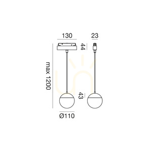 Gea Luce GFA1941ND LED-Pendelleuchte für 48-V-Magnetschienen, schwarz, 4000 K small 1