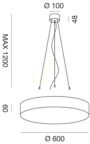 Prüfen Pendelleuchte Gea Luce GKI302 weiß Ø60 cm, max. Höhe 120 cm