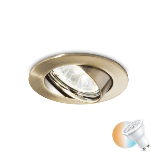 Prüfen Einbauleuchte Ideallux Swing 083186 champagner GU10 Metall Ø 8,2 cm
