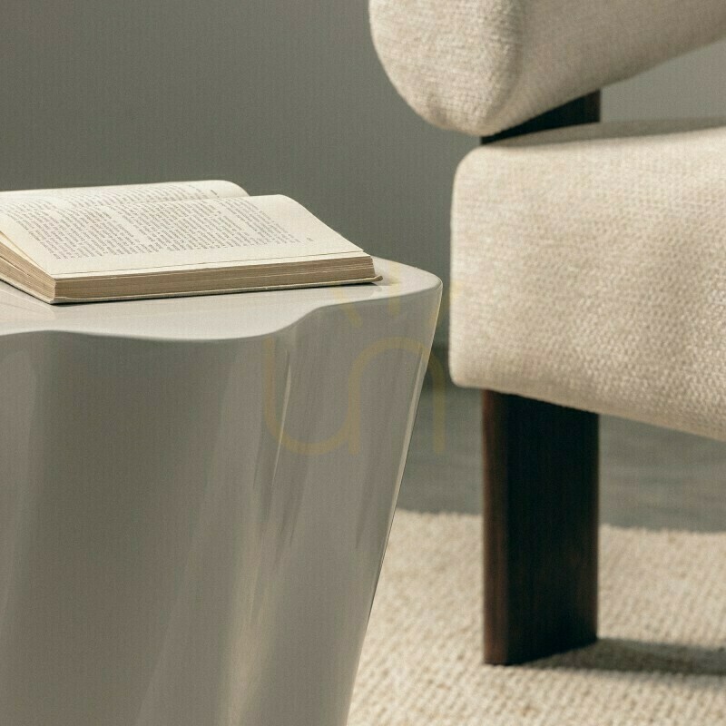 Zeige Beistelltisch FIOR, 49 cm, grau-beige, glänzend, mit abgerundeten Formen von Nova Nook Beistelltisch FIOR, 49 cm, grau-beige, glänzend, mit abgerundeten Formen von Nova Nook