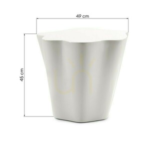 Beistelltisch FIOR, 49 cm, grau-beige, glänzend, mit abgerundeten Formen von Nova Nook 6 Beistelltisch FIOR, 49 cm, grau-beige, glänzend, mit abgerundeten Formen von Nova Nook small 6
