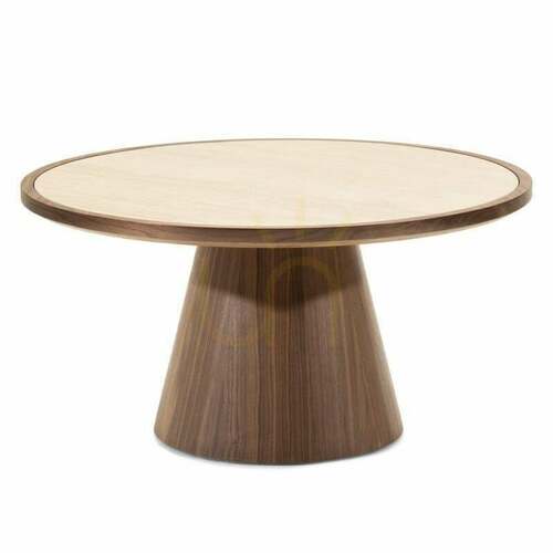 Prüfen WASABI 80 cm Couchtisch, rund, Travertin/Walnuss, Nova Nook