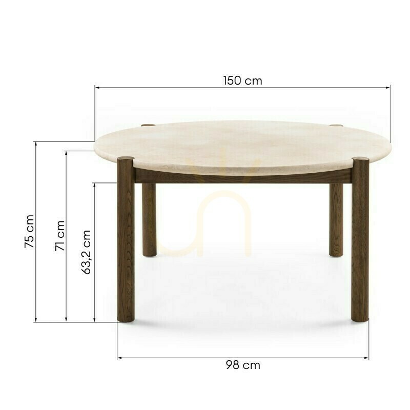Anzeige MOCHA Esstisch, 150 cm, rund, Eiche in Mokka-Farbe / cremefarbener Marmor von Nova Nook MOCHA Esstisch, 150 cm, rund, Eiche in Mokka-Farbe / cremefarbener Marmor von Nova Nook