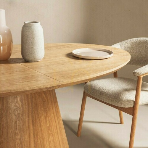 Prüfen Ausziehbarer Tisch „SOLARE“, 160–200 cm, oval, naturbelassen von Nova Nook