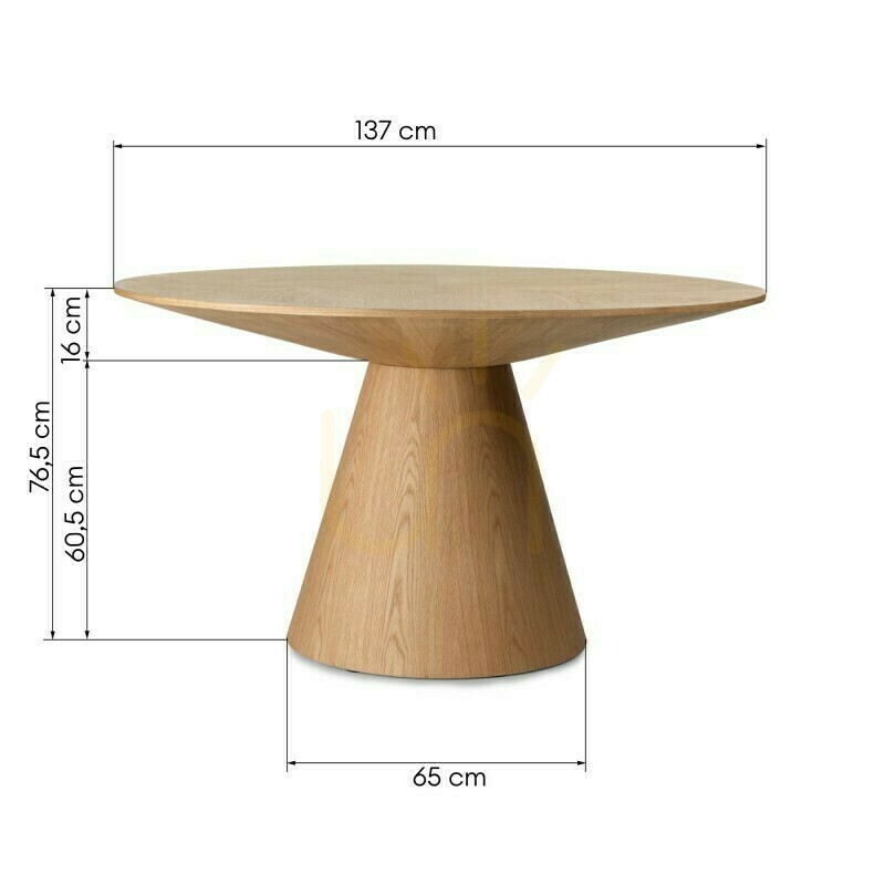 Zeige KORELLA Esstisch, 137 cm, rund, Eiche natur furniert, Nova Nook KORELLA Esstisch, 137 cm, rund, Eiche natur furniert, Nova Nook