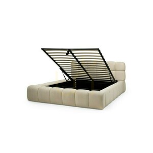 NEXTO Polsterbett, 160 x 200 cm, mit Rahmen und Stauraum, hellbeige, mit abgerundeten Formen von Nova Nook small 10