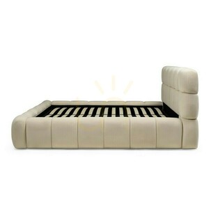 NEXTO Polsterbett, 160 x 200 cm, mit Rahmen und Stauraum, hellbeige, mit abgerundeten Formen von Nova Nook small 4