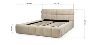 NEXTO Polsterbett, 160 x 200 cm, mit Rahmen und Stauraum, hellbeige, mit abgerundeten Formen von Nova Nook small 8