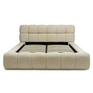 NEXTO Polsterbett, 160 x 200 cm, mit Rahmen und Stauraum, hellbeige, mit abgerundeten Formen von Nova Nook small 0
