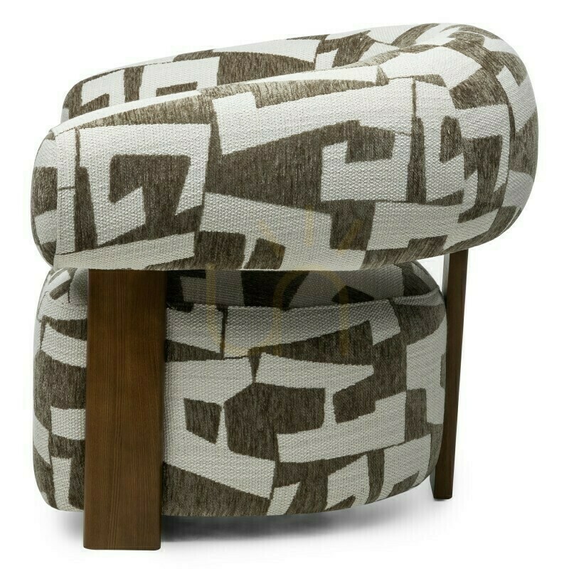 Vorschau ANNABEL Sessel, oliv-creme/Nussbaum, abgerundete Formen von Nova Nook ANNABEL Sessel, oliv-creme/Nussbaum, abgerundete Formen von Nova Nook