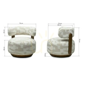 MARABELL Sessel, abgerundete Formen, beige-cremefarben, Nova Nook Nussbaum 2 MARABELL Sessel, abgerundete Formen, beige-cremefarben, Nova Nook Nussbaum small 2