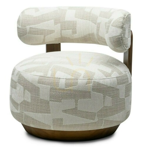 Prüfen MARABELL Sessel, abgerundete Formen, beige-cremefarben, Nova Nook Nussbaum