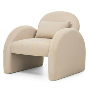 JADA-Sessel, hellbeige, Samt, mit abgerundeten Formen von Nova Nook 3 JADA-Sessel, hellbeige, Samt, mit abgerundeten Formen von Nova Nook small 3