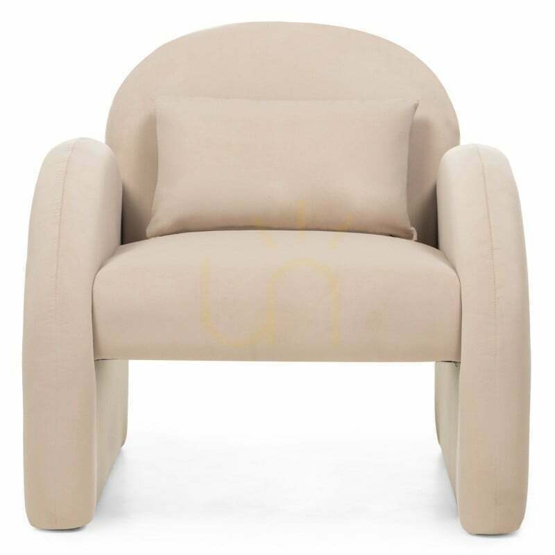 Prüfen JADA-Sessel, hellbeige, Samt, mit abgerundeten Formen von Nova Nook JADA-Sessel, hellbeige, Samt, mit abgerundeten Formen von Nova Nook
