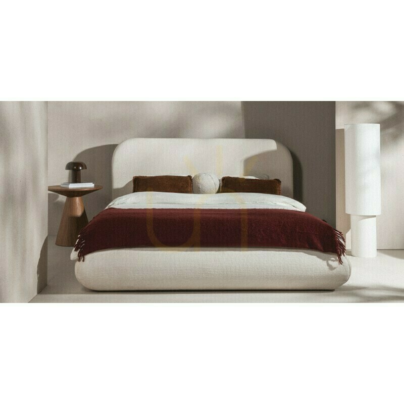 Aussicht LUMIN Polsterbett, 160 x 200 cm, mit Rahmen und Stauraum, abgerundete Ecken, hellbeige Nova Nook LUMIN Polsterbett, 160 x 200 cm, mit Rahmen und Stauraum, abgerundete Ecken, hellbeige Nova Nook