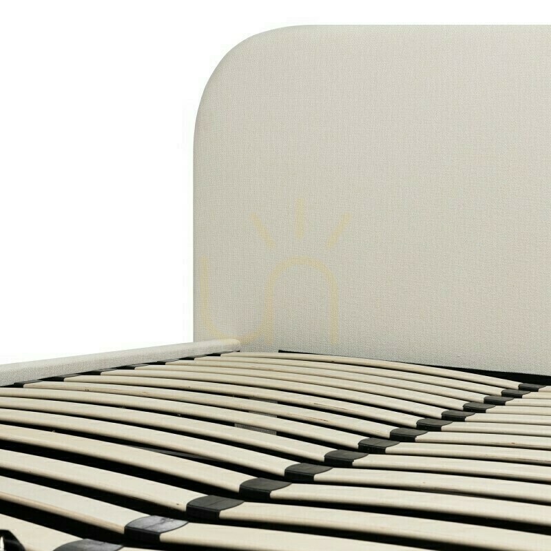 Anzeige LUMIN Polsterbett, 160 x 200 cm, mit Rahmen und Stauraum, abgerundete Ecken, hellbeige Nova Nook LUMIN Polsterbett, 160 x 200 cm, mit Rahmen und Stauraum, abgerundete Ecken, hellbeige Nova Nook