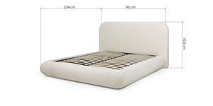 LUMIN Polsterbett, 160 x 200 cm, mit Rahmen und Stauraum, abgerundete Ecken, hellbeige Nova Nook 9 LUMIN Polsterbett, 160 x 200 cm, mit Rahmen und Stauraum, abgerundete Ecken, hellbeige Nova Nook small 9