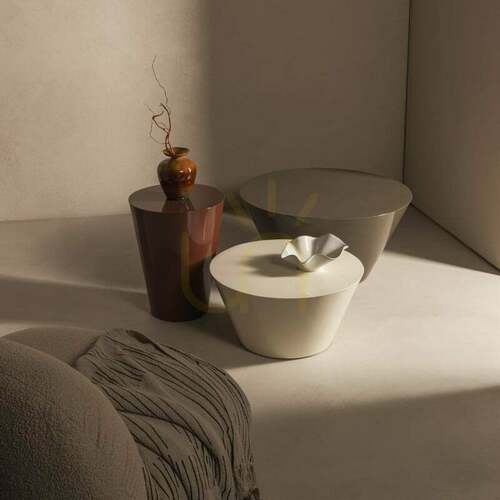 Prüfen ELISSA Couchtisch, 60 cm, cremeweiß, glänzend, Nova Nook