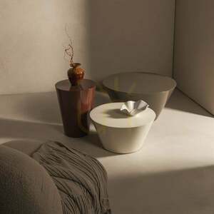 ELISSA Couchtisch, 60 cm, cremeweiß, glänzend, Nova Nook small 1