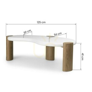 OBUO 125 cm Couchtisch, Weiß/Walnuss, Nova Nook small 2