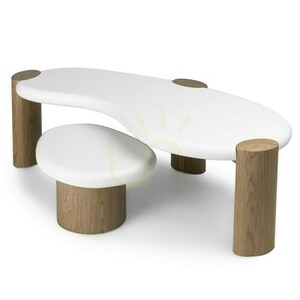 OBUO 125 cm Couchtisch, Weiß/Walnuss, Nova Nook small 5