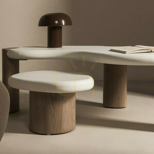 OBUO Beistelltisch, 50 cm, Weiß/Walnuss, Nova Nook 1 OBUO Beistelltisch, 50 cm, Weiß/Walnuss, Nova Nook small 1