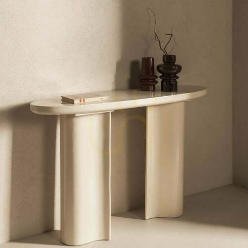 Prüfen PUREL 120 cm Schreibtisch/Konsole, Hellbeige, Hochglanz, Nova Nook
